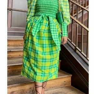 Christopher John Rogers Ltd Ed Target Plaid Taffeta Smocked Dress